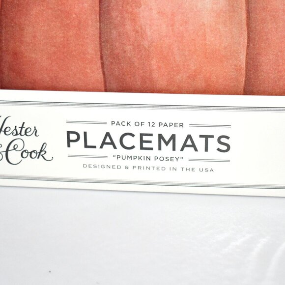 Hester & Cook 12 Die-cut Pumpkin Posey Placemat 15.9" x 15.2" NWT - Picture 3 of 4